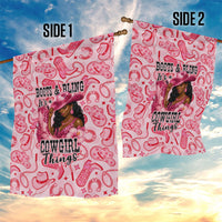 Black Cowgirl Garden Flag Boots And Bling - Pink Leopard Western Diva Melanin