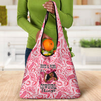 Black Cowgirl Grocery Bag Boots And Bling - Pink Leopard Western Diva Melanin