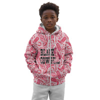 Black Cowgirl Kid Hoodie Boots And Bling - Pink Leopard Western Diva Melanin