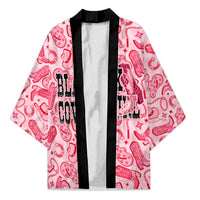 Black Cowgirl Kimono Boots And Bling - Pink Leopard Western Diva Melanin