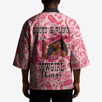 Black Cowgirl Kimono Boots And Bling - Pink Leopard Western Diva Melanin