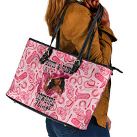 Black Cowgirl Leather Tote Bag Boots And Bling - Pink Leopard Western Diva Melanin