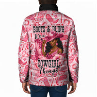 Black Cowgirl Padded Jacket Boots And Bling - Pink Leopard Western Diva Melanin