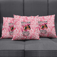 Black Cowgirl Pillow Cover Boots And Bling - Pink Leopard Western Diva Melanin