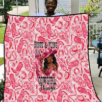 Black Cowgirl Quilt Boots And Bling - Pink Leopard Western Diva Melanin