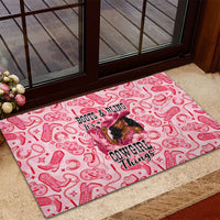 Black Cowgirl Rubber Doormat Boots And Bling - Pink Leopard Western Diva Melanin