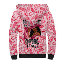 Black Cowgirl Sherpa Hoodie Boots And Bling - Pink Leopard Western Diva Melanin