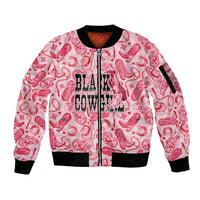 Black Cowgirl Sleeve Zip Bomber Jacket Boots And Bling - Pink Leopard Western Diva Melanin