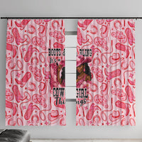 Black Cowgirl Window Curtain Boots And Bling - Pink Leopard Western Diva Melanin