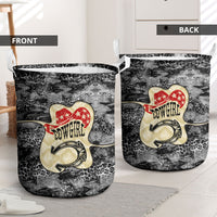 Black Cowgirl Lasso Horseshoe Laundry Basket Vintage Retro Leopard Animal