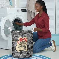 Black Cowgirl Lasso Horseshoe Laundry Basket Vintage Retro Leopard Animal