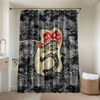 Black Cowgirl Lasso Horseshoe Bathroom Set Vintage Retro Leopard Animal