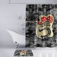 Black Cowgirl Lasso Horseshoe Bathroom Set Vintage Retro Leopard Animal
