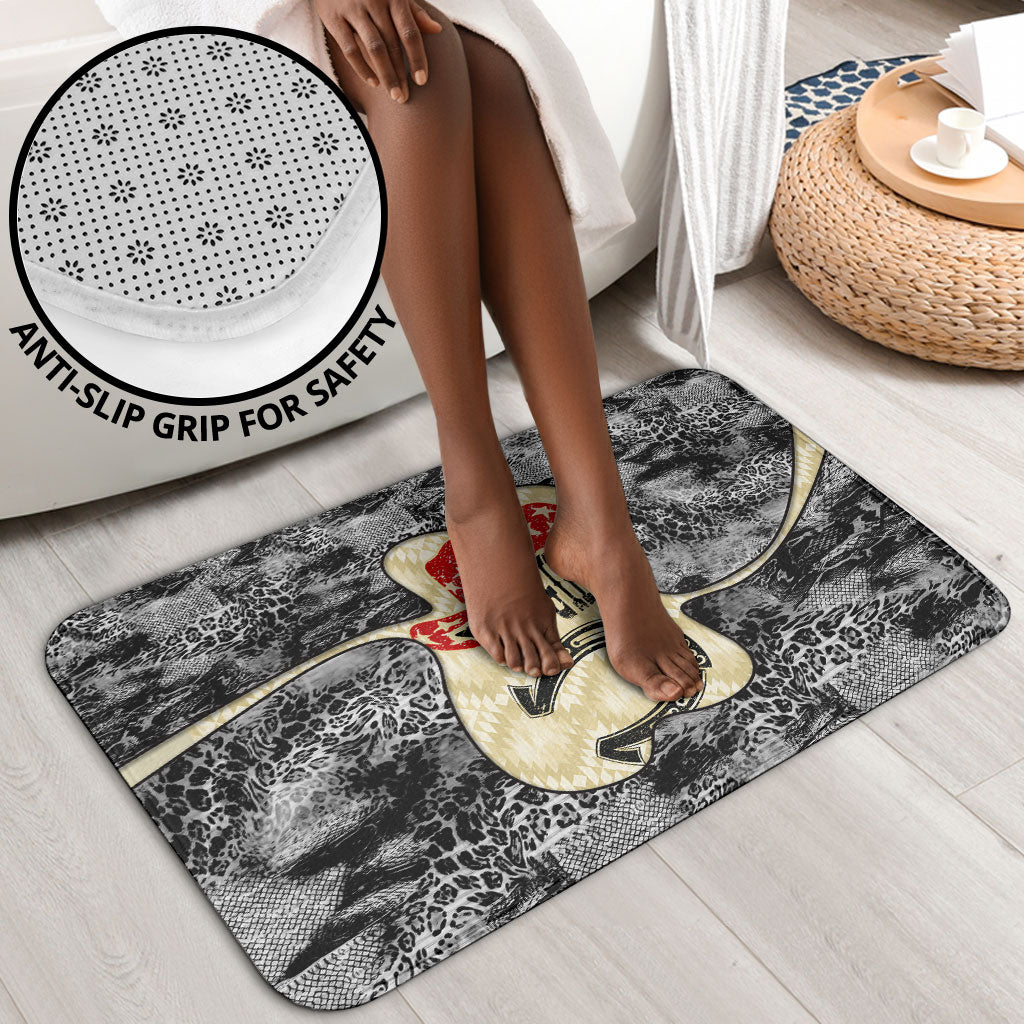 Black Cowgirl Lasso Horseshoe Bathroom Set Vintage Retro Leopard Animal