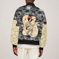 Black Cowgirl Lasso Horseshoe Bomber Jacket Vintage Retro Leopard Animal