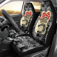 Black Cowgirl Lasso Horseshoe Car Seat Cover Vintage Retro Leopard Animal