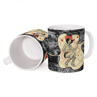 Black Cowgirl Lasso Horseshoe Ceramic Mug Vintage Retro Leopard Animal
