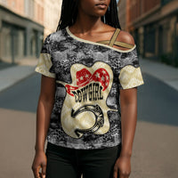 Black Cowgirl Lasso Horseshoe Cross Shoulder Shirt Vintage Retro Leopard Animal