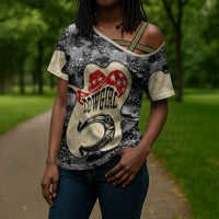 Black Cowgirl Lasso Horseshoe Cross Shoulder Shirt Vintage Retro Leopard Animal