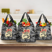 Black Cowgirl Lasso Horseshoe Grocery Bag Vintage Retro Leopard Animal