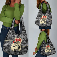 Black Cowgirl Lasso Horseshoe Grocery Bag Vintage Retro Leopard Animal