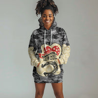 Black Cowgirl Lasso Horseshoe Hoodie Dress Vintage Retro Leopard Animal