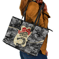Black Cowgirl Lasso Horseshoe Leather Tote Bag Vintage Retro Leopard Animal