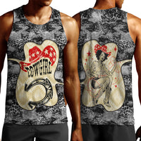 Black Cowgirl Lasso Horseshoe Men Tank Top Vintage Retro Leopard Animal