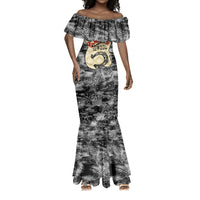 Black Cowgirl Lasso Horseshoe Mermaid Dress Vintage Retro Leopard Animal