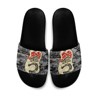 Black Cowgirl Lasso Horseshoe Slide Sandals Vintage Retro Leopard Animal
