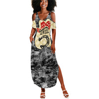 Black Cowgirl Lasso Horseshoe Summer Maxi Dress Vintage Retro Leopard Animal