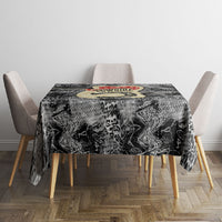 Black Cowgirl Lasso Horseshoe Tablecloth Vintage Retro Leopard Animal