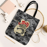 Black Cowgirl Lasso Horseshoe Tote Bag Vintage Retro Leopard Animal