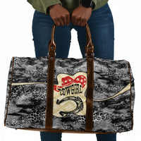 Black Cowgirl Lasso Horseshoe Travel Bag Vintage Retro Leopard Animal