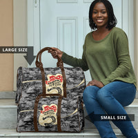 Black Cowgirl Lasso Horseshoe Travel Bag Vintage Retro Leopard Animal