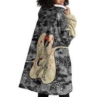 Black Cowgirl Lasso Horseshoe Wearable Blanket Hoodie Vintage Retro Leopard Animal