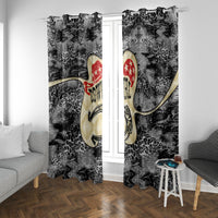 Black Cowgirl Lasso Horseshoe Window Curtain Vintage Retro Leopard Animal