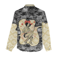 Black Cowgirl Lasso Horseshoe Women Casual Shirt Vintage Retro Leopard Animal