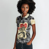 Black Cowgirl Lasso Horseshoe Women Polo Shirt Vintage Retro Leopard Animal