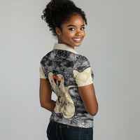 Black Cowgirl Lasso Horseshoe Women Polo Shirt Vintage Retro Leopard Animal