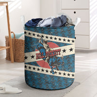 Bill Pickett Black Cowboy Laundry Basket Western American Heritage - Grunge Stars And Stripes