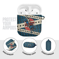 Bill Pickett Black Cowboy AirPods Case Western American Heritage - Grunge Stars And Stripes