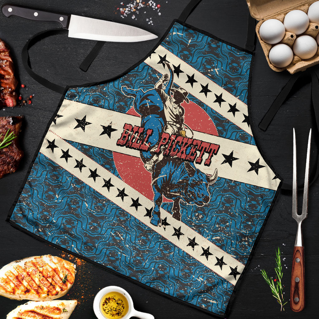 Bill Pickett Black Cowboy Apron Western American Heritage - Grunge Stars And Stripes