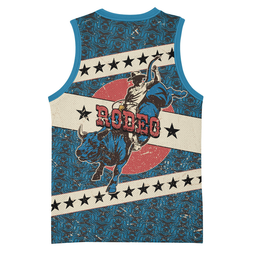 Bill Pickett Black Cowboy Basketball Jersey Western American Heritage - Grunge Stars And Stripes