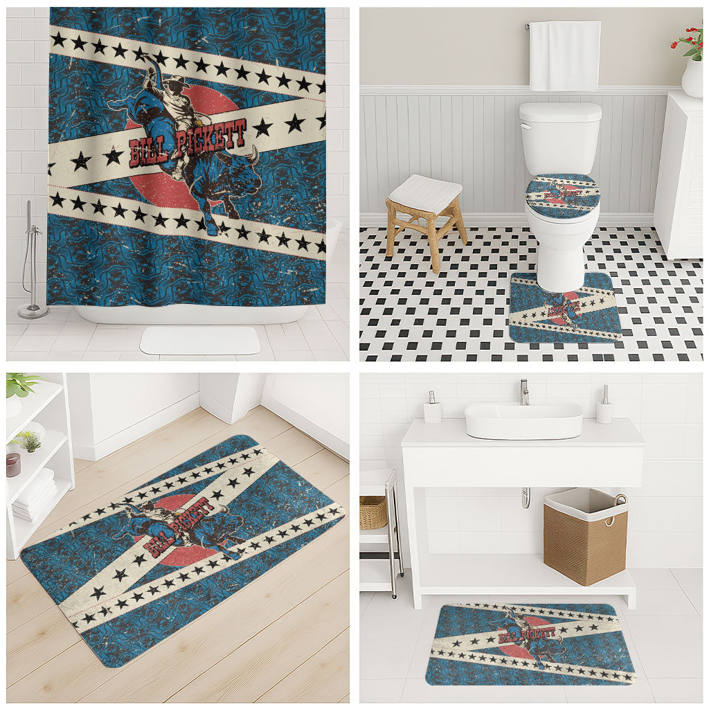 Bill Pickett Black Cowboy Bathroom Set Western American Heritage - Grunge Stars And Stripes
