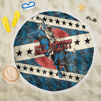 Bill Pickett Black Cowboy Beach Blanket Western American Heritage - Grunge Stars And Stripes