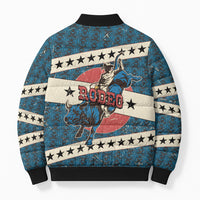 Bill Pickett Black Cowboy Bomber Puffer Jacket Western American Heritage - Grunge Stars And Stripes