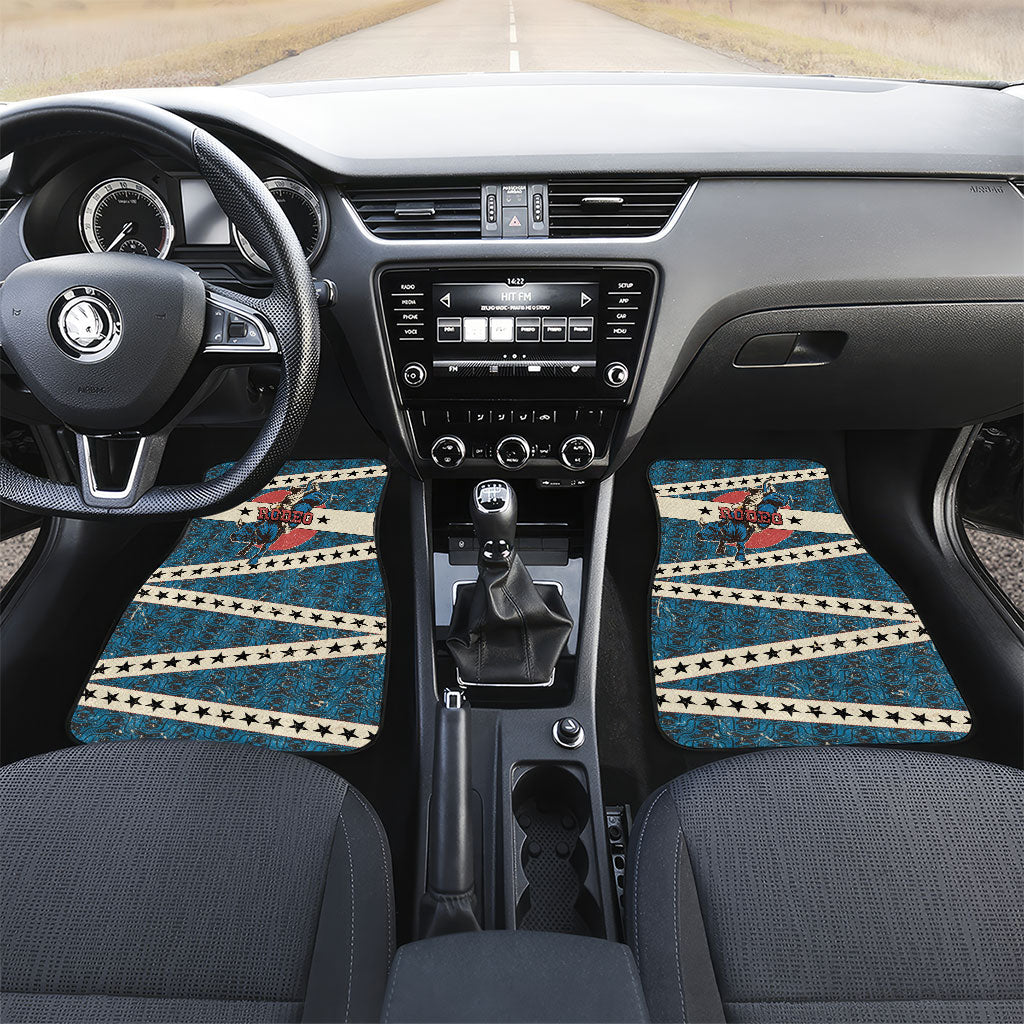 Bill Pickett Black Cowboy Car Mats Western American Heritage - Grunge Stars And Stripes