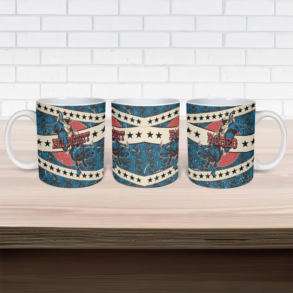 Bill Pickett Black Cowboy Ceramic Mug Western American Heritage - Grunge Stars And Stripes