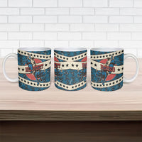 Bill Pickett Black Cowboy Ceramic Mug Western American Heritage - Grunge Stars And Stripes